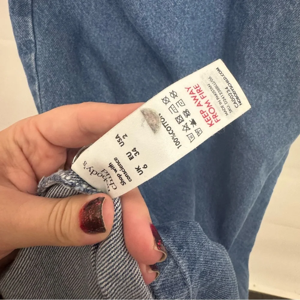 Nobody's Child Blue Golders Zip Through Denim Dress Size 2 - Picture 5 of 5